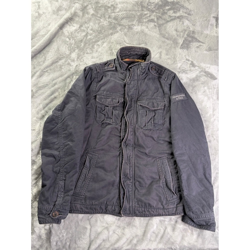 Abercrombie & Fitch Sawtooth Jacket Rare Mens XL Blue Full Zip Quilted Lining